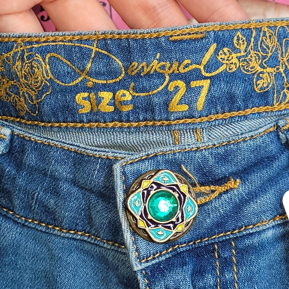 NWT Desigual "Ethnic Ankle" Embroidered Jeans size 27 - Picture 8 of 10